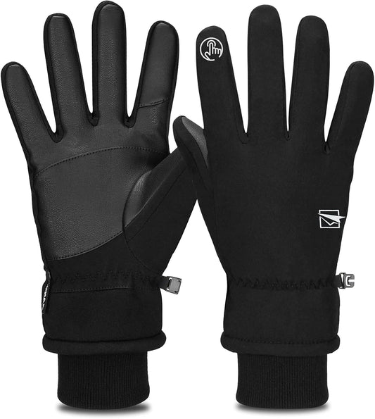 -30°F Winter Gloves Warm Thermal Gloves for Cold Weather Touch Screen Windproof Waterproof Gloves for Men Women Running Cycling Driving (Black,Large)