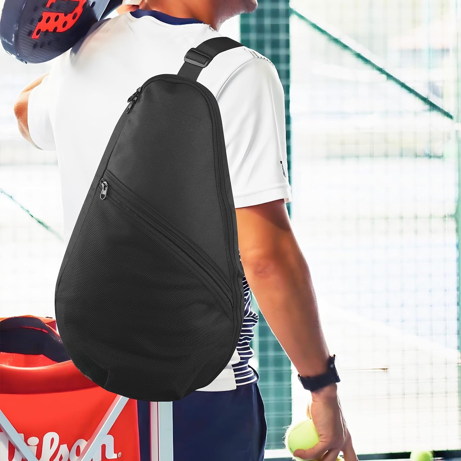 Padel Racket Bag Pickleball Paddle Sling Backpack Padel Racquet Storage Bag