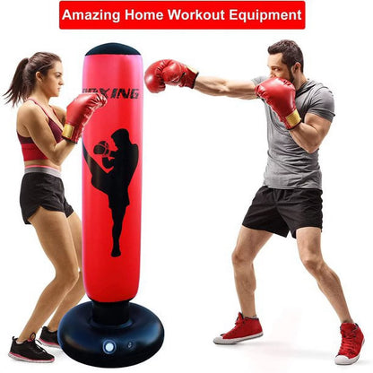 Punching Bag, Freestanding Kickboxing Heavy Standing Punching Boxing Bag, with Stand, for Adults, Men and Women, Teens and Youth, at Home, Gym or Office