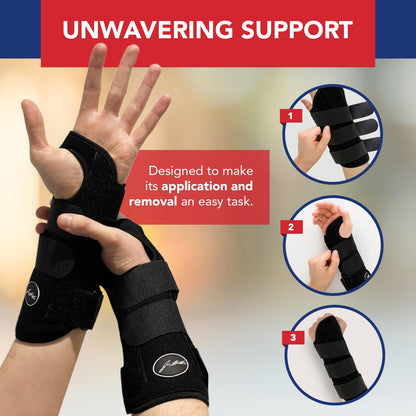 Doctor Developed Carpal Tunnel Wrist Brace for Night Support - Wrist Brace for Carpal Tunnel with Wrist Splint - Sleep Brace for Sprained Wrist - F.D.A Medical Device & Handbook (Right Hand)