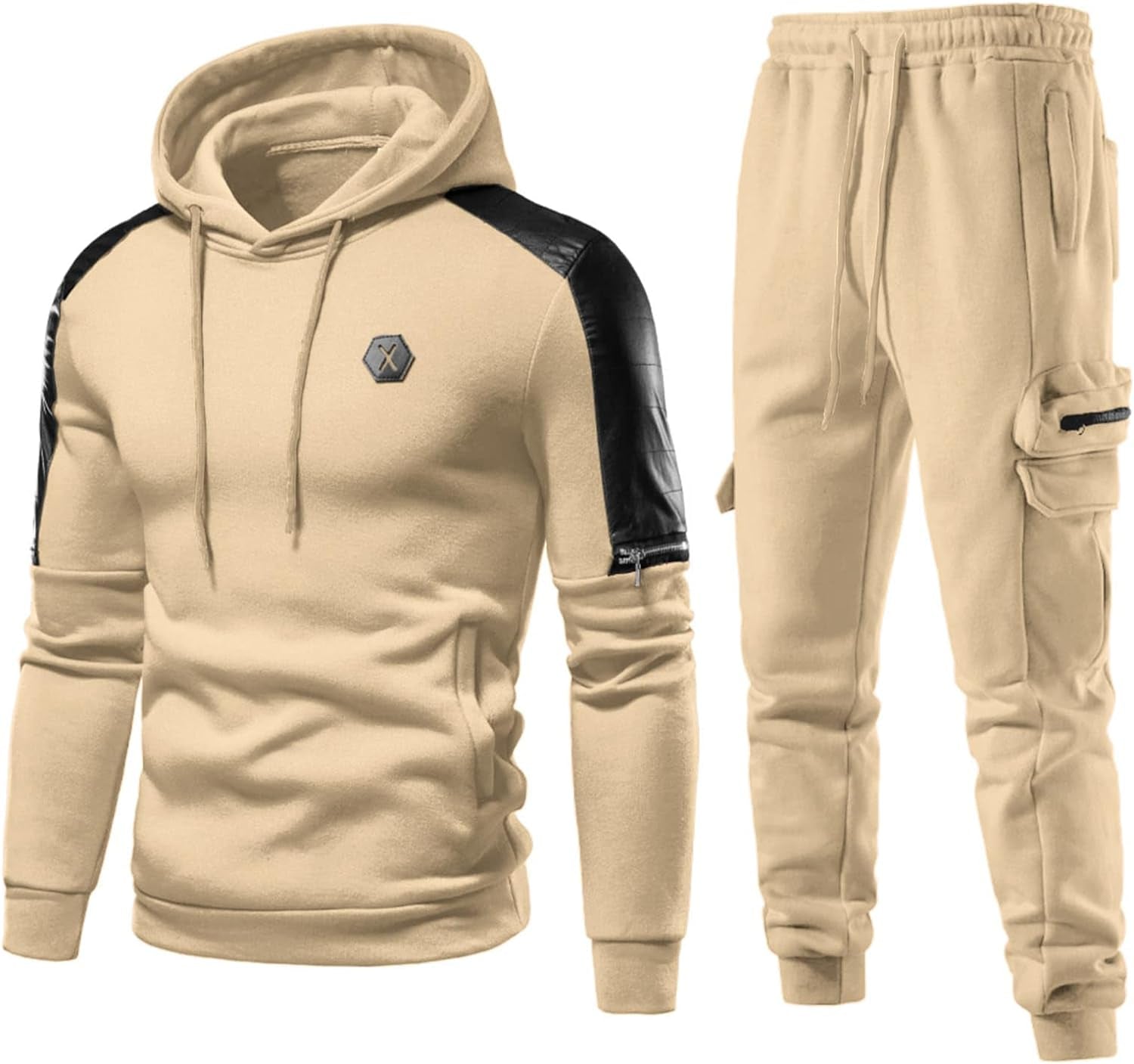 Men'S Tracksuit 2 Piece Hoodie Athletic Jogging Sweatsuits for Men Casual Sports Long Sleeve Pullover Suit Set