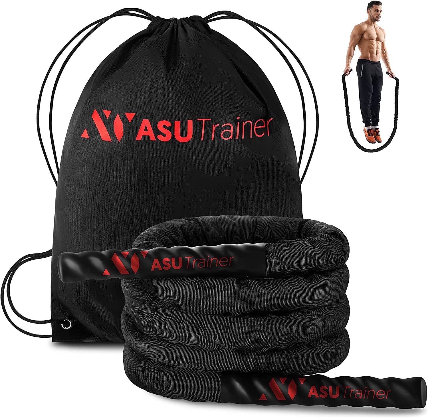 Exercise Jump Rope Weighted Jump Ropes for Fitness with Nylon Sleeve and Bag 3Lb